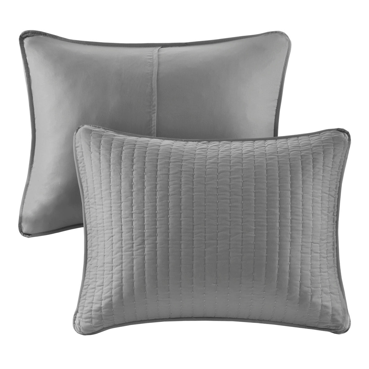 2 Piece Quilt Set Grey Twin Twin Xl Twin Grey Cotton