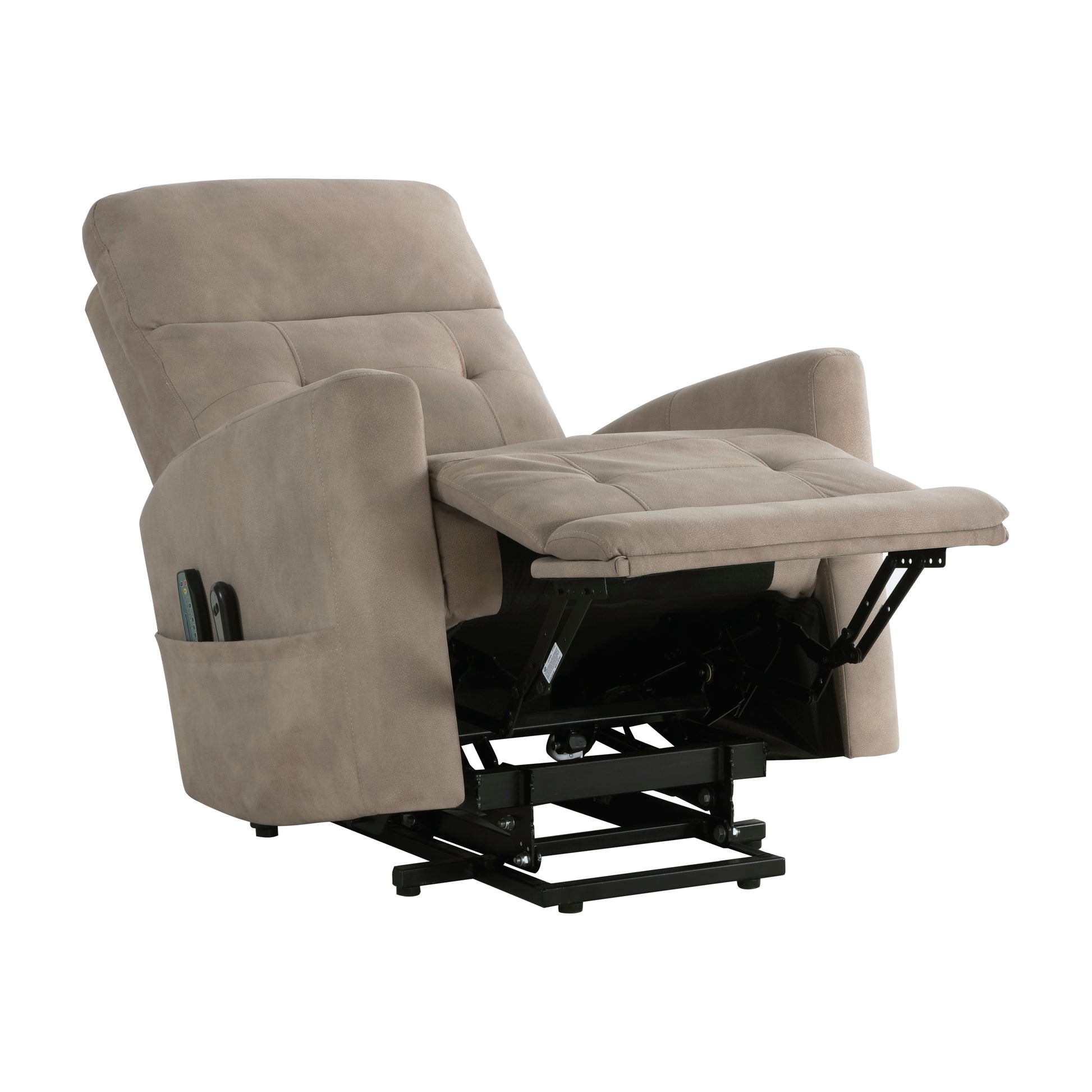 Power Lift Chair With Massage And Heat Comfort Brown Microfiber Upholstery Living Room Furniture 1Pc Power Reclining Motion Chair Brown Microfiber Wood Primary Living Space Plywood,Solid Wood