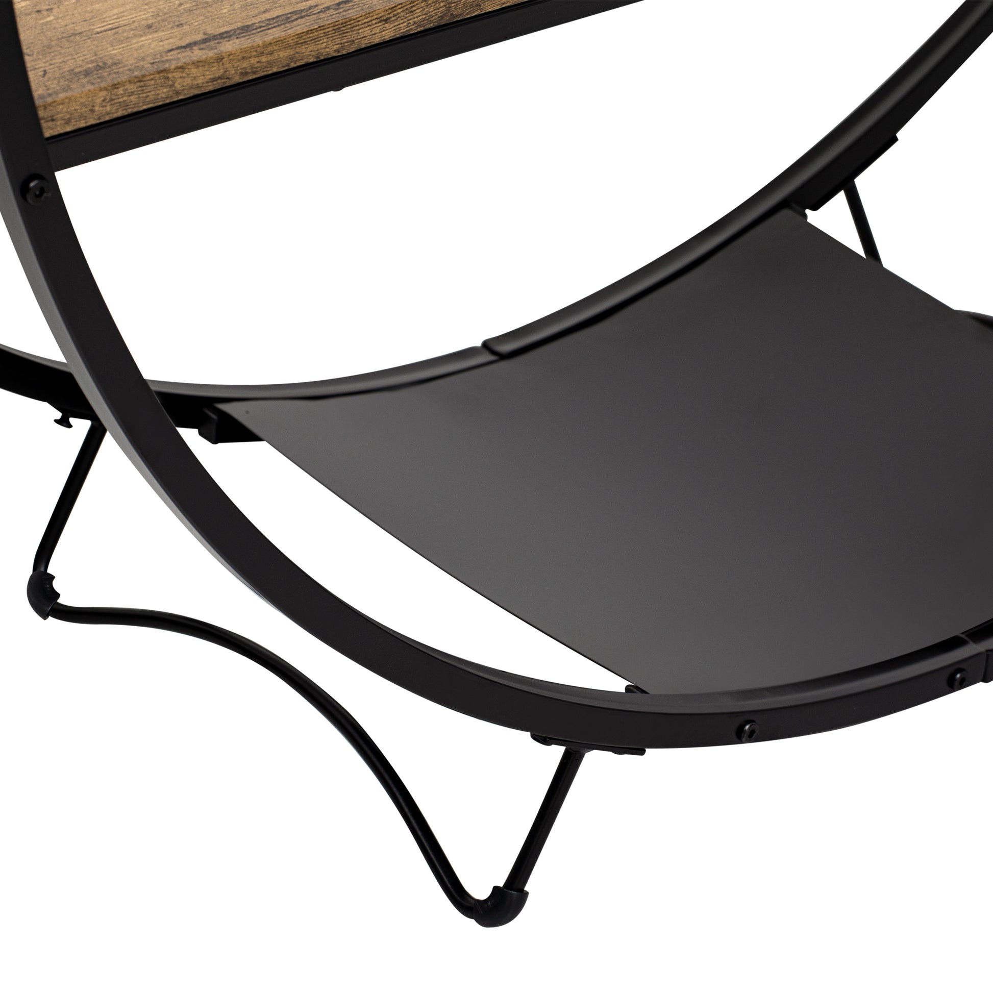 Rustic Industrial Design Demilune Shape Textured Metal Distressed Wood Console Table Distressed Brown Distressed Brown Mdf