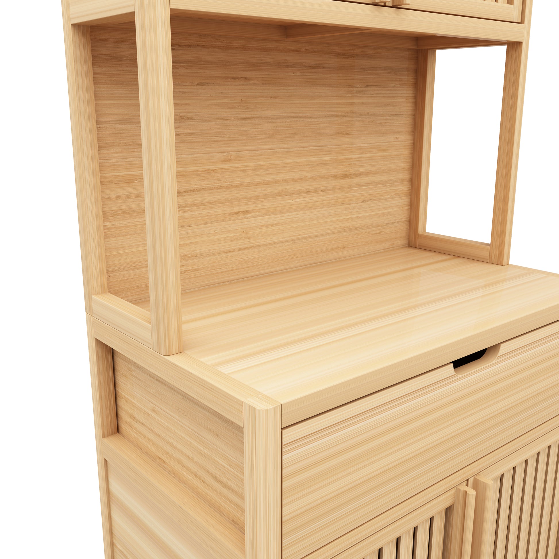 Bamboo Tea Cabinet 1 2 Drawers Natural Bamboo