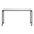 White Finish Multipurpose Over The Bed Desk With Adjustable Height, Metal Legs With Casters, Overbed Table 1Pc, Laptop Table For Bed, Breakfast Table Black White Rectangular Engineered Wood,Metal