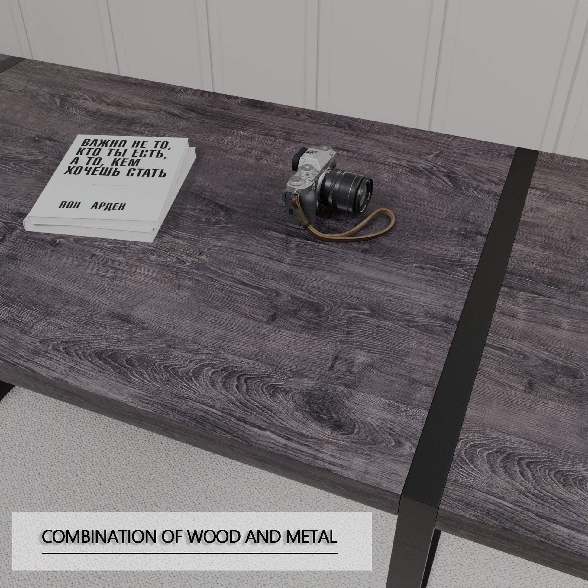 Mdf Black Wooden Dining Table And Modern Dining Chair 4 Piece Set, Medieval Wooden Kitchen Dining Table Set, Rectangular Metal Base, Dining Table And Suede Chair Black Brown Mdf