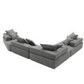 156''Oversized Modular U Shaped Sectional Sofa,Luxury Boucle Floor Couch Set,Convertible Sleeper Couch,Spacious Foam Filled Sofa Bed For Living Room,4 Pc Free Combination,2 Color Gray Boucle 6 Seat