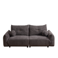Lamb'S Wool 2 Seater Cushion Sofa 90'' Comfortable Sofa For Living Room Bedroom And Other Casual Spaces Lamb'S Wool Sofa With 2 Cushions And 2 Ball Pillows. Gray Gray Foam Fabric 2 Seat