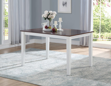 White And Walnut Dining Table With Tapered Leg White Walnut Seats 4 Dining Room Modern Rectangular Solid Wood Mdf