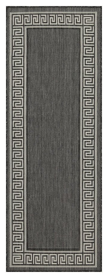 Sunshine Gc Har2002 Anthracite 2 Ft. 7 In. X 7 Ft. 3 In. Indoor Outdoor Area Rug Anthracite Polyester Polypropylene