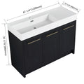 48 Inch Freestanding Bathroom Vanity With Resin Sink, With Soft Closing Door, Kd Package Black Chestnut Bathroom Modern Plywood