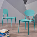Westlake Injection Molding Pp Chair Set Of 2 Teal Polypropylene
