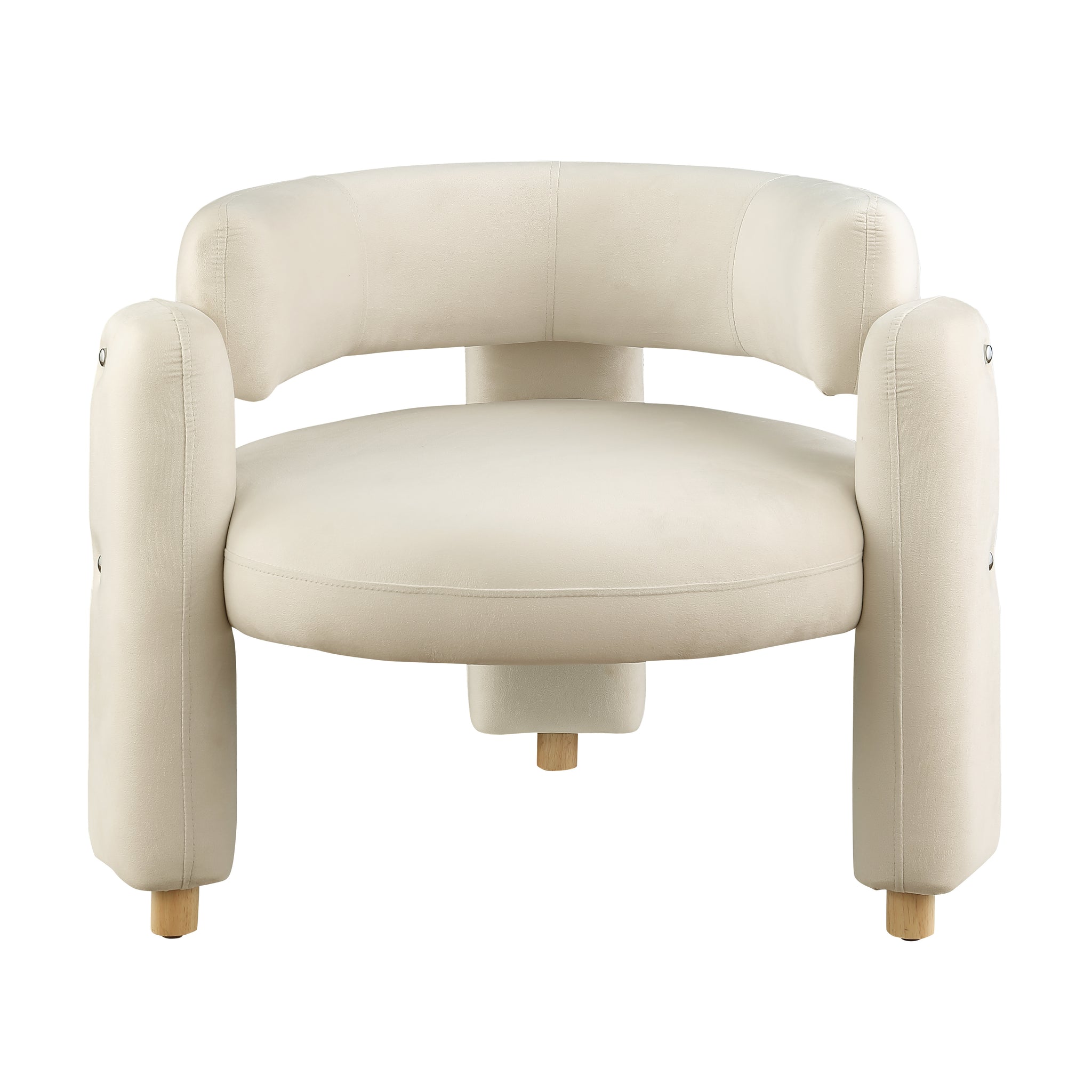 Accent Chair White Fabric