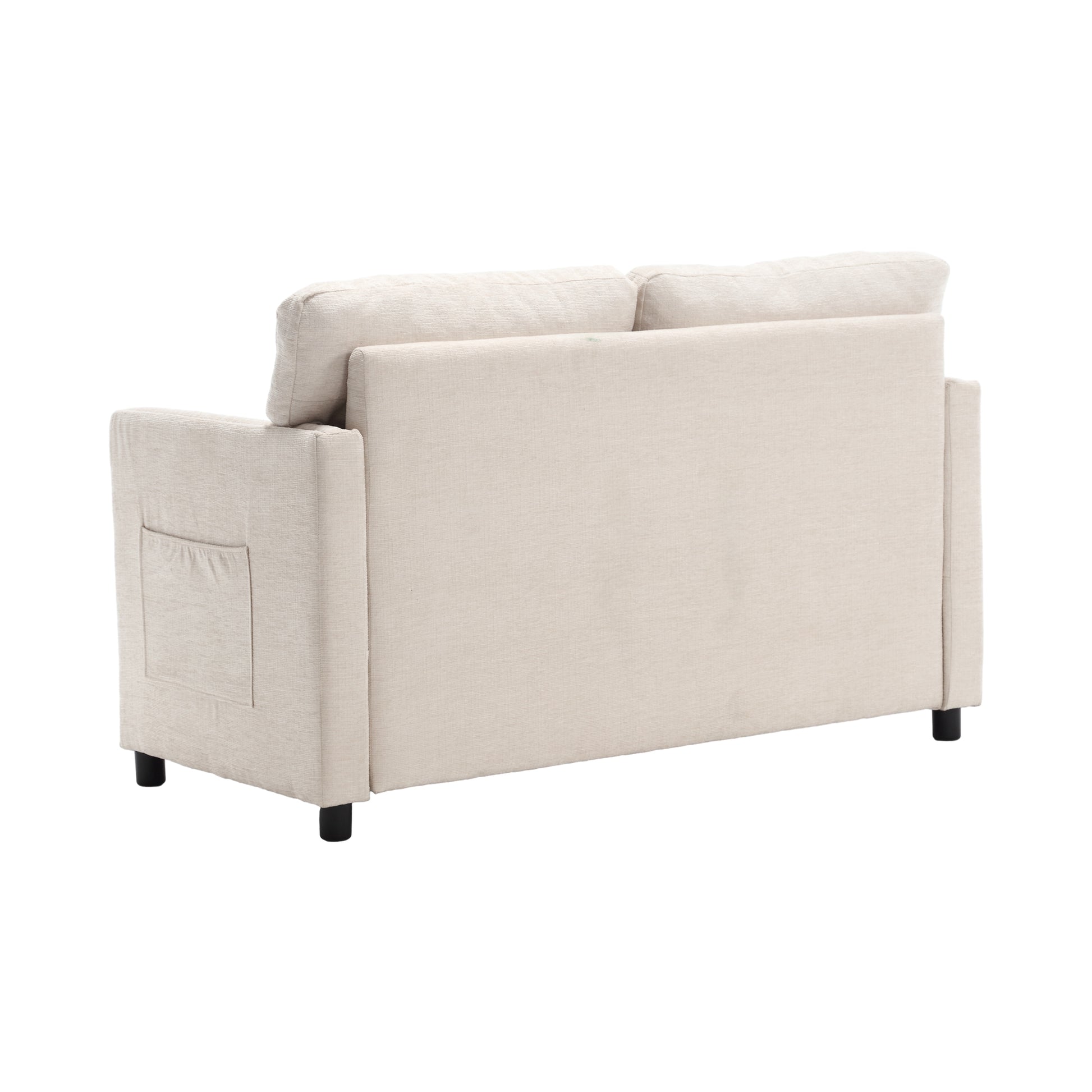 United Modern Chenille Fabric Loveseat, 2 Seat Upholstered Loveseat Sofa Modern Couch Beige Chenille 2 Seat