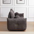 Lamb'S Wool 2 Seater Cushion Sofa 90'' Comfortable Sofa For Living Room Bedroom And Other Casual Spaces Lamb'S Wool Sofa With 2 Cushions And 2 Ball Pillows. Gray Two Sets Gray Foam Fabric 4 Seat
