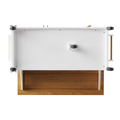 K&K 52'' Kitchen Island With Drop Leaf, Embossed Texture Kitchen Island On Wheels With Spice Rack, Towel Rack, 2 Doors And 5 Drawers, Kitchen Storage Cart With Adjustable Shelf For Kitchen, White
