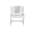 Makeup Vanity Desk With Led Lighted Mirror ,Dressing Table Set With 2 Large Drawers 10 Led Light ,White Color White Primary Living Space Modern Particle Board