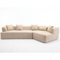 And Upgraded Extended Edition Modular Sofamodern Minimalist Style Sofa, Upholsteredfree Combination, Round Fiber Fabric, Anti Wrinkle Fabric,Dimension Extension,Brown Light Brown Polyester Primary Living Space Medium Soft Tight Back Modern Flared Arms