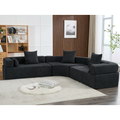 Arrived Oversized Combination Sofa,Curved Sofa,Upholstered 4 Seater Couch For Living Room, Modern Modular 3 Piece Free Combination, Semicircular Modular Sofaboucle, Black Black Polyester Primary Living Space Soft Tight Back Modern Square Arms Foam