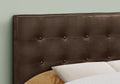 Bed, Headboard Only, Full Size, Bedroom, Upholstered, Brown Leather Look, Transitional Brown Foam Faux Leather