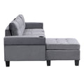 Sectional Sofa Set For Living Room With L Shape Chaise Lounge ,Cup Holder And Left Hand With Storage Chaise Modern 4 Seat Grey Grey Fabric 4 Seat