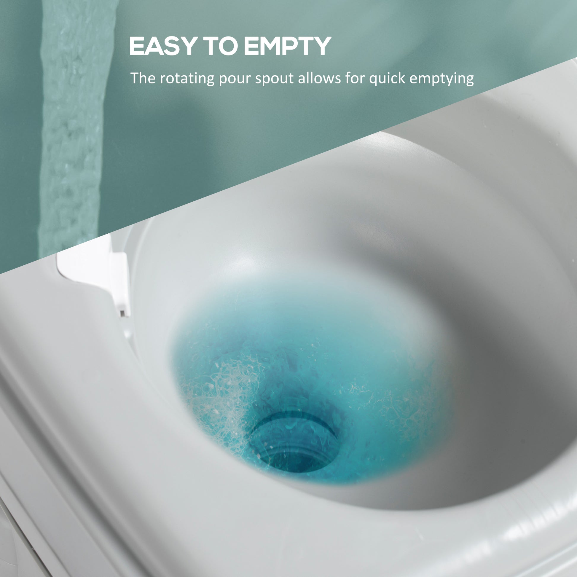 Outsunny Portable Toilet For Adults 5.3 Gallon, Porta Potty With Level Indicator, T Type Water Outlets And Anti Leak Handle Pump For Camping, Boating, Hiking, Travel, Rv Grey Hdpe