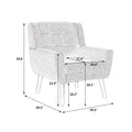 Modern Soft Teddy Material Ergonomics Accent Chair Living Room Chair Bedroom Chair Home Chair With Black Legs For Indoor Home White Teddy Fabric White Foam Upholstered