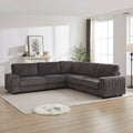 110 Inch Oversized Corduroy Corner Sofa,L Shaped Corner Couch With Two Storage Spaces,Usb Port & T Pyce Port And Cup Holderdeep Seat Comfy Upholstered Couches For Living Room Not Freely Combinable Dark Grey Corduroy 5 Seat