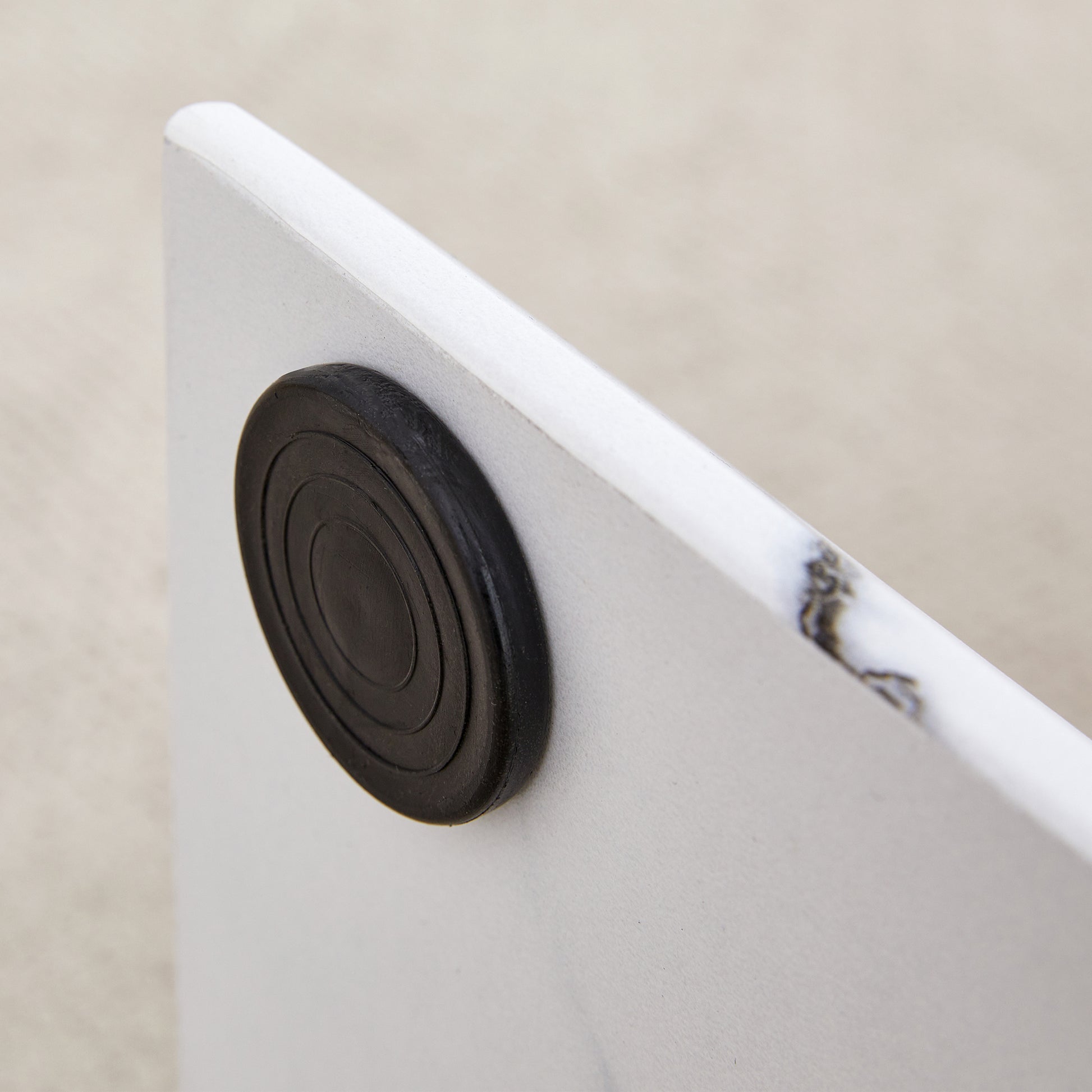 Modern Minimalist Rectangular Glass Table With 0.39 "Tempered Glass Top And Mdf White Patterned Sticker Legs For Entrance And Living Room. Transparent Glass