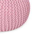 Knited Pouf Pink Cotton