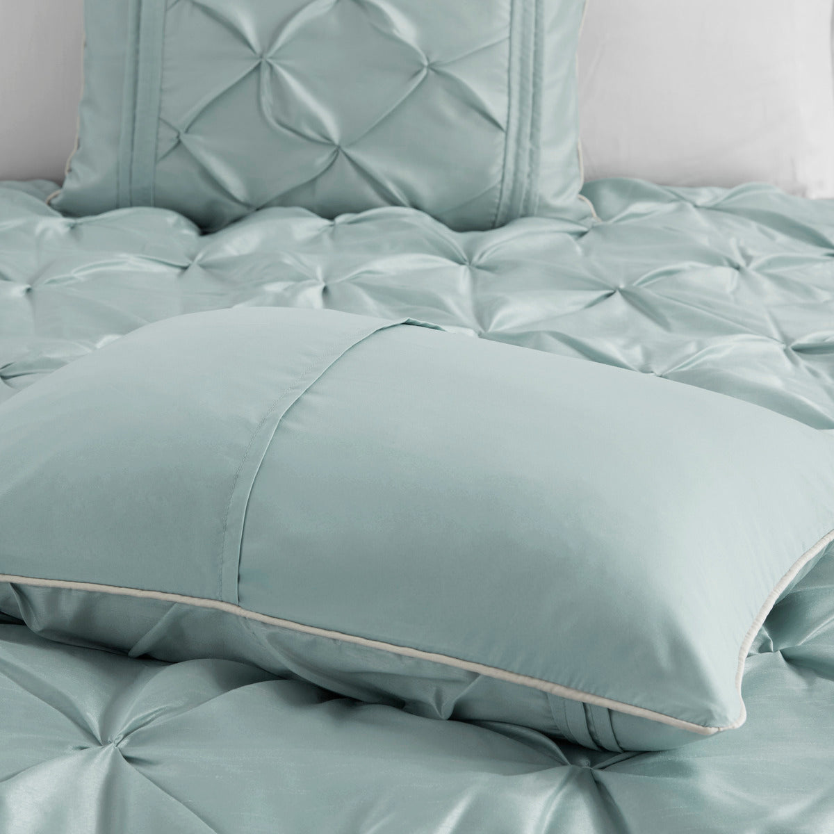 7 Piece Tufted Comforter Set Seafoam Cal King California King Seafoam Polyester