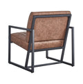 Modern Design High Quality Pu Brown Steel Armchair For Kitchen, Dining, Bedroom, Living Room Brown Upholstered Leather