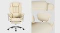 Office Chair, Big And Tall Executive Office Chair With Footrest, Leather Computer Chair, Ergonomic Reclining Chair High Back With Lumbar Support, Large Home Office Chair Beige Beige Pu Leather