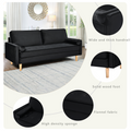 Sofa Simple Small House Double Three Person Straight Row American Retro Green Velvet Furniture Fabric Sofa Small Living Room Bedroom Office Black Solid Wood 3 Seat