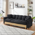 Black Technology Cloth Three Seat Sofa Lift Sofa Bed With Locker Sofa Sofa Bed Small Sofa Small Family Sofa Bed Black Teddy 3 Seat