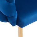 Luxury Handmade Accent Chair With Gold Legs, Modern Velvet Armchair For Living Room And Bedroom Blue Foam Velvet