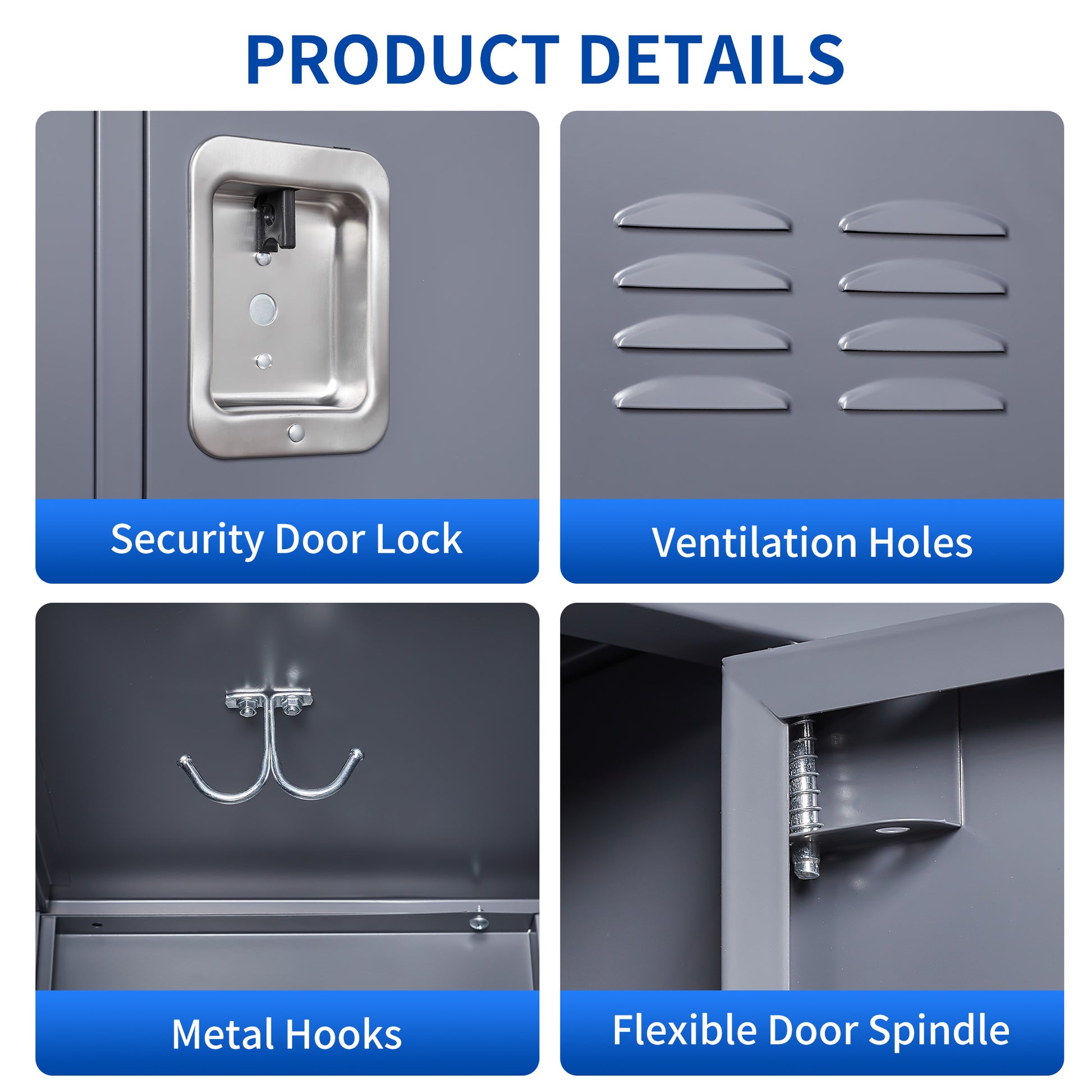 12 Door 72"H Metal Lockers With Lock For Employees,Storage Locker Cabinet For Home Gym Office School Garage,Gray 5 Or More Spaces Gray Primary Living Space Door Locks Modern Metal