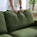 Corduroy Sofa, 87.4 Inch Modern Design Sofa With Cup Holder And Storage Bags, Deep Seat Sofa Couch,Comfy Couch For Living Room,Apartment,Green Green Corduroy 3 Seat