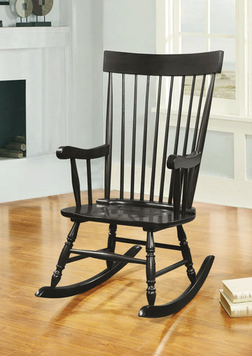 Arlo Black Finish Rocking Chair Black Synthetic Wood
