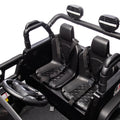 24V Two Seater Kids Ride On Truck Car W Parents Control,200W*2,Seat Width 20.28In,Four Wheel Suspension,Led Lights,Music,Mp3,Bluetooth,Two Independent Seat Belts,Suitable For Off Road For Kids Aged 3 Black 100 149 Lbs Polypropylene