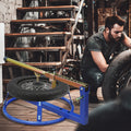 Homcom Motorcycle Tire Changer Stand With Adjustable Bead Breaker, Fit For 16 22In Tyres Blue Steel
