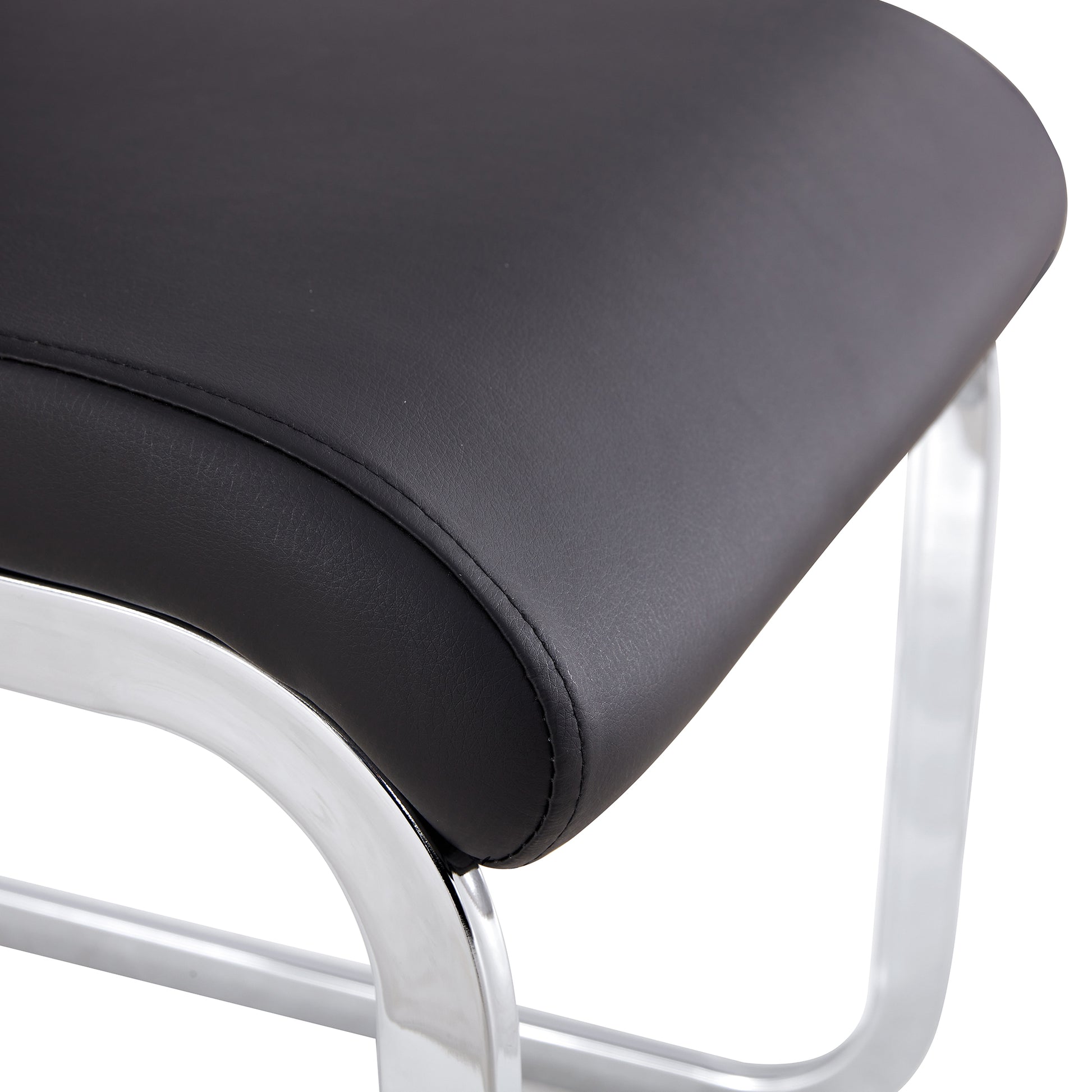 1 Table And 4 Chairs, Brown Tempered Glass Tabletop And Silver Metal Legs, Modern Minimalist Style Rectangular Glass Dining Table, Paired With 4 Modern Silver Metal Leg Chairs. 1123C 1162 Brown Seats 4 Glass