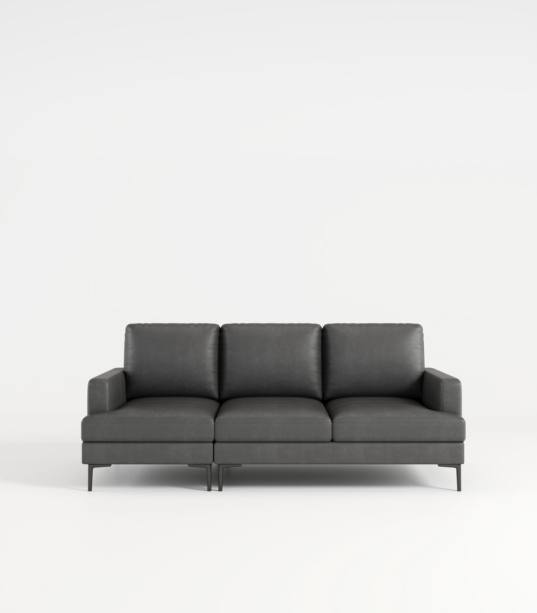 77"Antique Gray Luxury Genuine Leather Match Contemporary Sofa With Usb Charger,3 Seats Comfy Coach For Living Room Home Office Antique Gray Wood Primary Living Space American Design Foam Genuine Leather 3 Seat