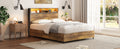 Metal Platform Bed With Underneath Storage, Led And Usb Ports, Full, Black Full Black Mdf Metal