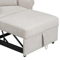 Chenille Convertible Sleeper Chair With Adjustable Backrest, 3 In 1 Lounger Chair Turns Into Bed, Single Bed For Living Room, Beige Beige Chenille