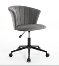 Home Office Chair, Velvet Fabric Swivel Flower Shape Computer Desk Chair For Home Office Or Bedroom Grey Black Foam Polyester Blend