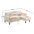 United Sectional Sofa Reversible Sectional Sleeper Sectional Sofa With Storage Chaise Beige Chenille