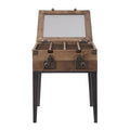 Rustic Oak And Matte Grey Accent Table With Tapered Leg Rustic Primary Living Space Square Wood Metal