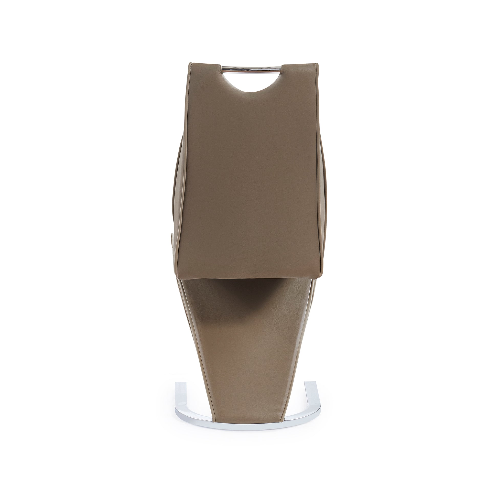 Tony Brown Dining Chairs Kit Of 2 Polyurethane Solid Brown Beige Dining Room Foam Wipe Clean Rectangular Modern Side Chair Solid Back Set Of 2 Metal Pu