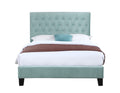 Luma Blue Full Upholstered Bed Full Blue Foam Solid Wood