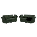 Living Room Furniture Sets, 2 Piece Comfy Upholstered Sofa Couch Set, Mid Century Modern Loveseat Sofa Sets With Storage Space Small Spaces Under Seats, Adjustable Arms And Backs Green Green Polyester 4 Seat