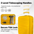 Hardside Luggage Sets 3 Pieces, Expandable Luggages Spinner Suitcase With Tsa Lock Lightweight Carry On Luggage 20Inch 24Inch 28Inch Antique Yellow Polypropylene