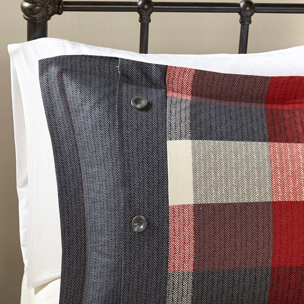 6 Piece Herringbone Duvet Cover Set Queen Multicolor Polyester