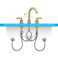 Gold Bathroom Faucet 2 Handle 8 Inch Bathroom Sink Faucets Stainless Steel 3 Hole Widespread With Pop Up Drain And Water Supply Hoses, Brushed Gold Brushed Gold Metal